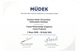 İnşaat Mühendisliği Bölümümüz, MÜDEK Tarafından Akredite Edildi